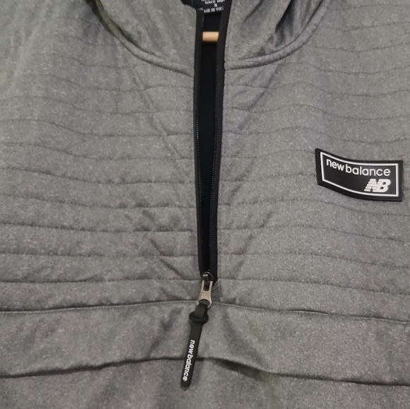 New Balance sz S Heathered Gray Lightweight Quarter Zip Pullover Lined Jacket - Picture 3 of 15